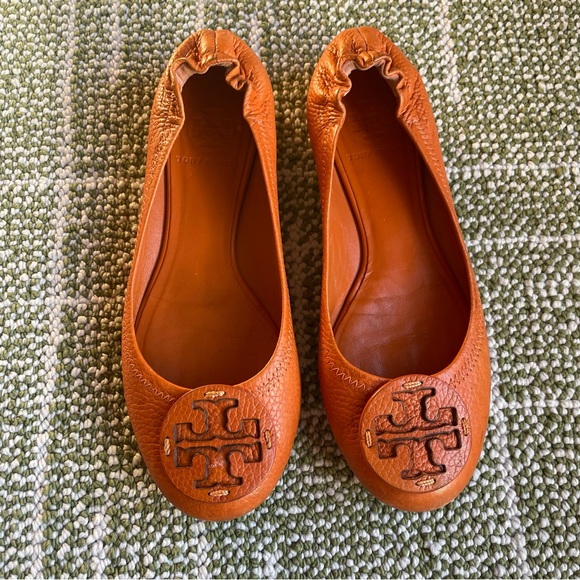 Tory Burch Orange Ballet Flats Size 6.5 - Picture 2 of 12